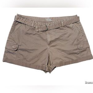 Time and Tru Women's Brown Belted Cargo Shorts